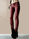 LADIES STUDDED PUNK GOTHIC STYLE SKINNY LEG PANTS 