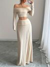 Ladies Elegant Two-Piece Set Super Long Dress 