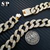 EB-Full Iced Out Cuban Link Chain Necklace 16-18-20-24 inches