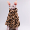 Duomasumi Faux Fur Double-Layer Leopard Coat for Sphynx Cats.