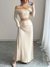 Ladies Elegant Two-Piece Set Super Long Dress 