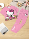 Sanrio for hello kitty for my melody for kuromi Pacha Dog Girls Short Sleeve Long Pants Set