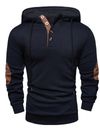 Mens Stylish Casual Hooded Sweatshirt with Color-Blocking Design