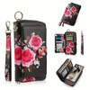 Elegant Floral PU Clutch Wallets Multi-Card Card Holder Coin Purse for Women.