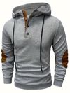 Mens Stylish Casual Hooded Sweatshirt with Color-Blocking Design