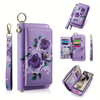 Elegant Floral PU Clutch Wallets Multi-Card Card Holder Coin Purse for Women.