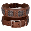 Heavy Duty Stud and Leather Dog Collar for Big Dogs