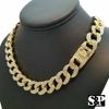 EB-Full Iced Out Cuban Link Chain Necklace 16-18-20-24 inches