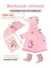 Dinosaur Raincoat for Kids- Lightweight, Waterproof Full-Body Hood & Pockets Dinosaur Rain Jacket