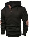 Mens Stylish Casual Hooded Sweatshirt with Color-Blocking Design