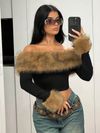Elegant & Cozy Womens Off-Shoulder Long Sleeve T-Shirt