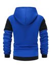 2pcs Mens Autumn Winter Sports Set, Adjustable Waistband, Long Sleeve Hooded Zipper Jacket, Drawstring Pants
