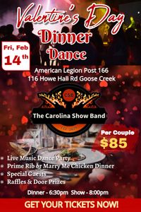 Valentines's Day Celabration Friday, Feb 14th - The Carolina Show Band with Special Guest