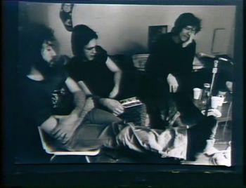 Brad, Andy, and Ken in their basement being interviewed for Mystery Train
