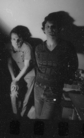 Andy and Ken in Andy's kitchen, 1981, photo by Mike Young
