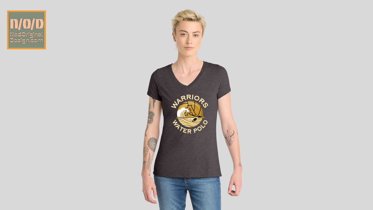 002 - Charcoal Heather Women's V-neck - Warriors Water Polo