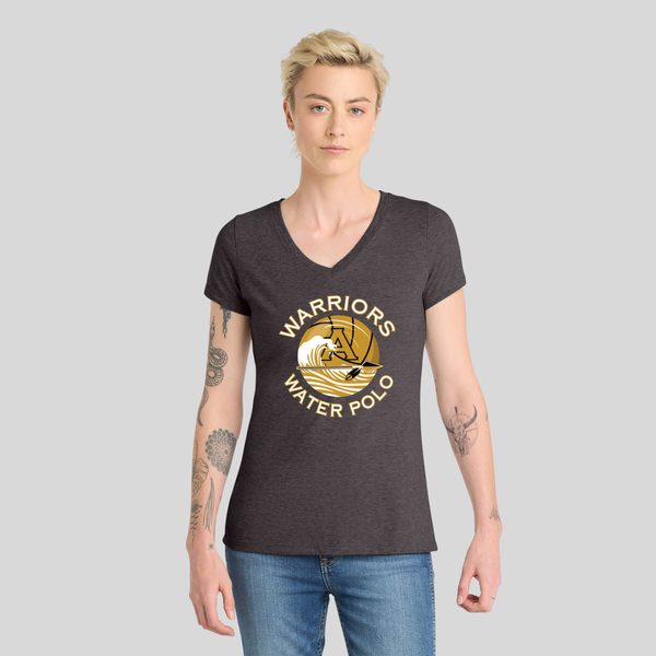 002 - Charcoal Heather Women's V-neck - Warriors Water Polo