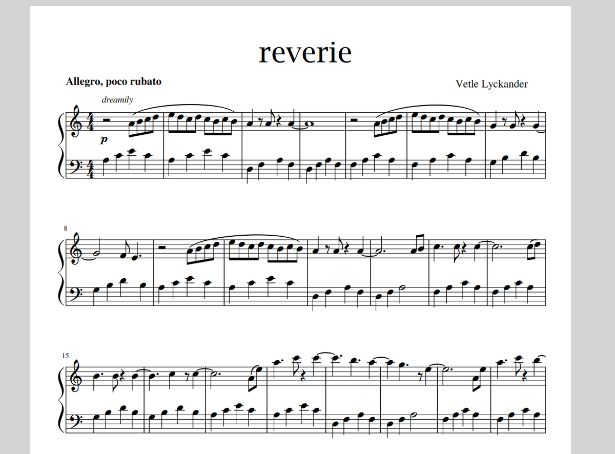 reverie - Sheet Music