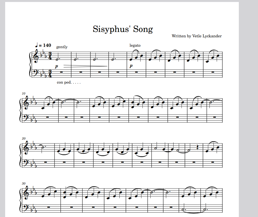 Sisyphus' Song - Sheet Music 