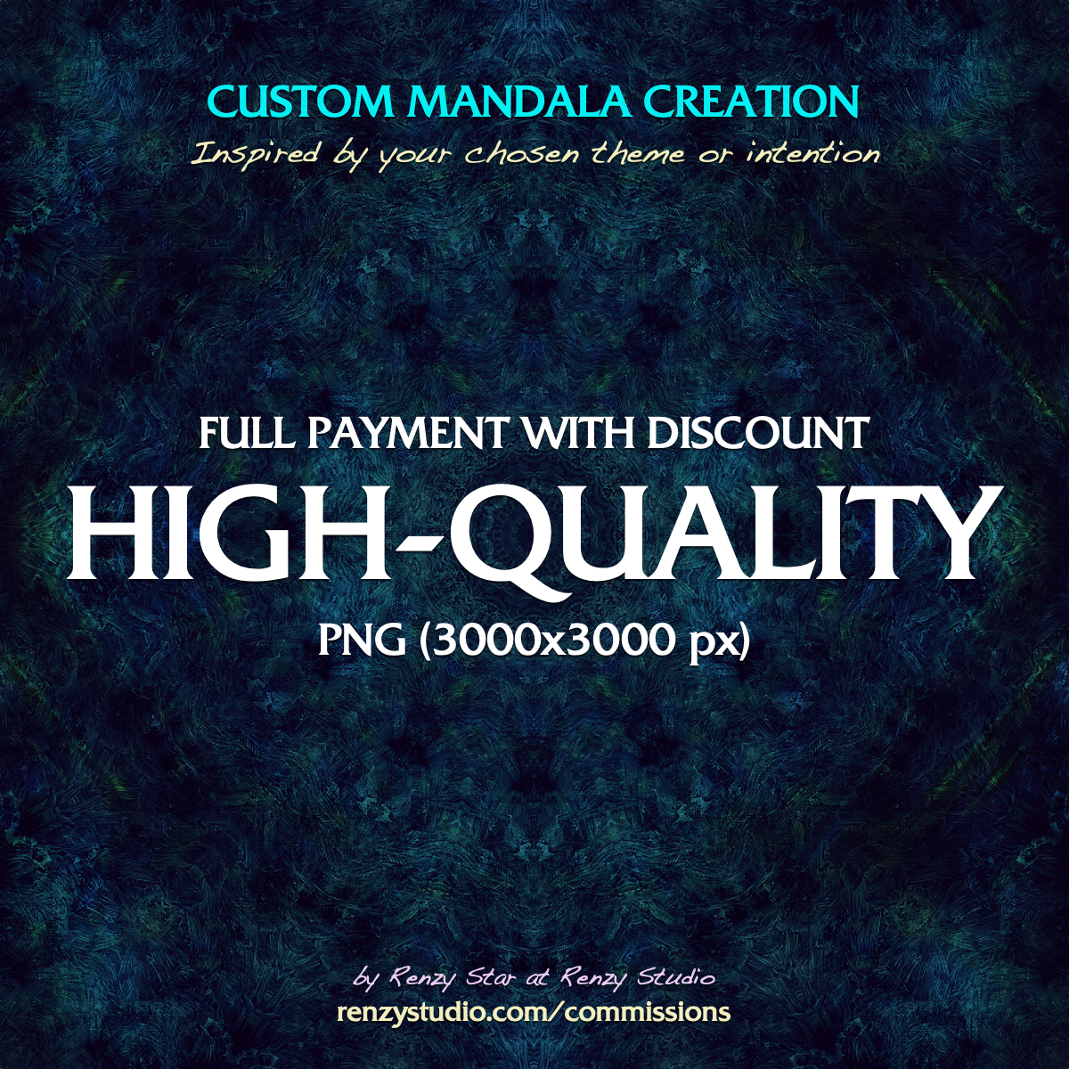 Custom Mandala Artwork (1:1) [PNG] - "High-Quality" - Full Payment with Discount