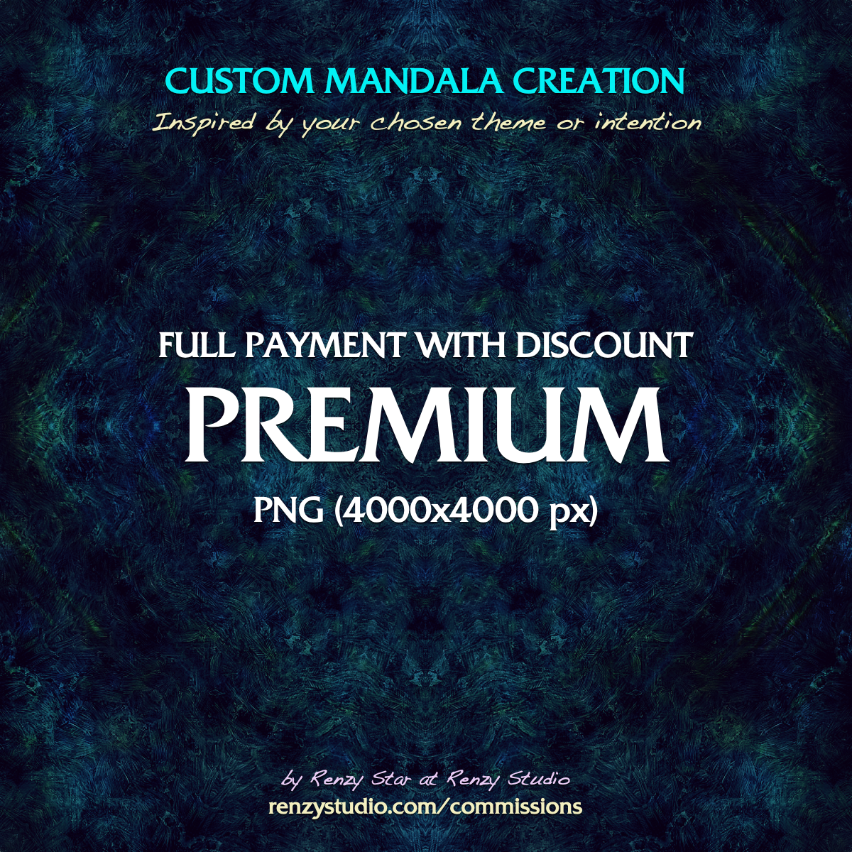 Custom Mandala Artwork (1:1) [PNG] - "Premium" - Full Payment with Discount