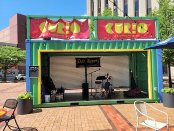 Downtown Dayton Partnership at the Curio! A repurposed storage container...super cool!
