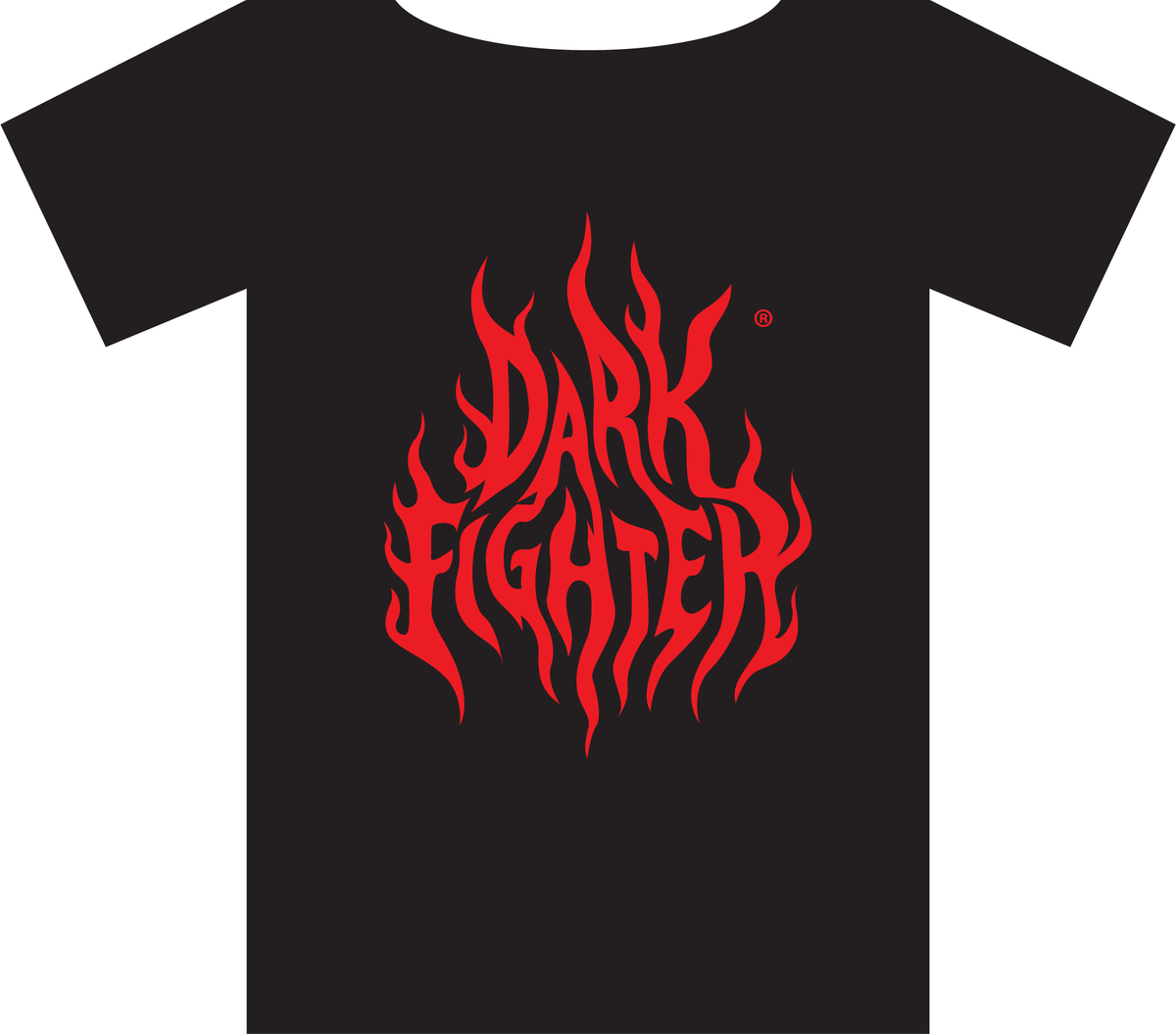 Flames tee single colour red 01