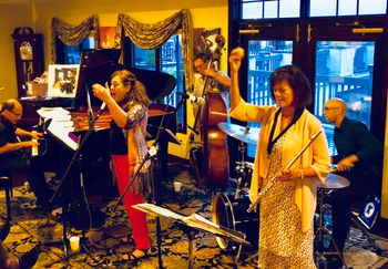 One of the many nights I have had the pleasure of singing jazz w/Jeff Haas and accomplices. He's been doing the Chateau Chantal gig for over 30 years now, unusual job security for a musician!
