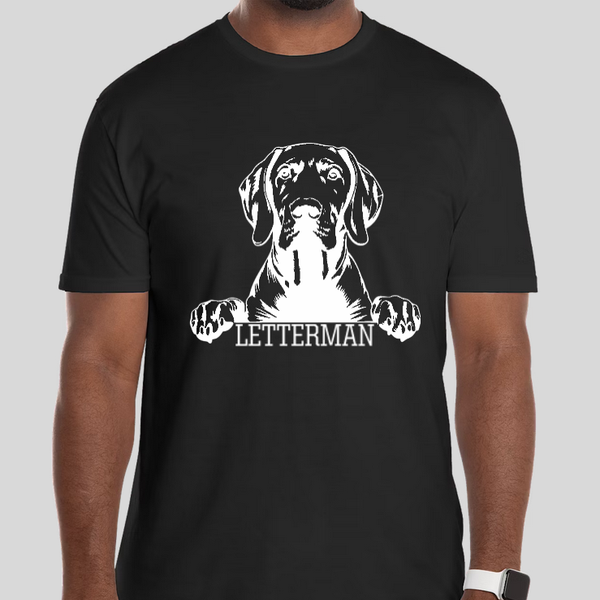 Letterman Weimaraner T-Shirt-Black