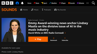 Graphic of Lindsey Mastis on BBC Radio's David White Show
