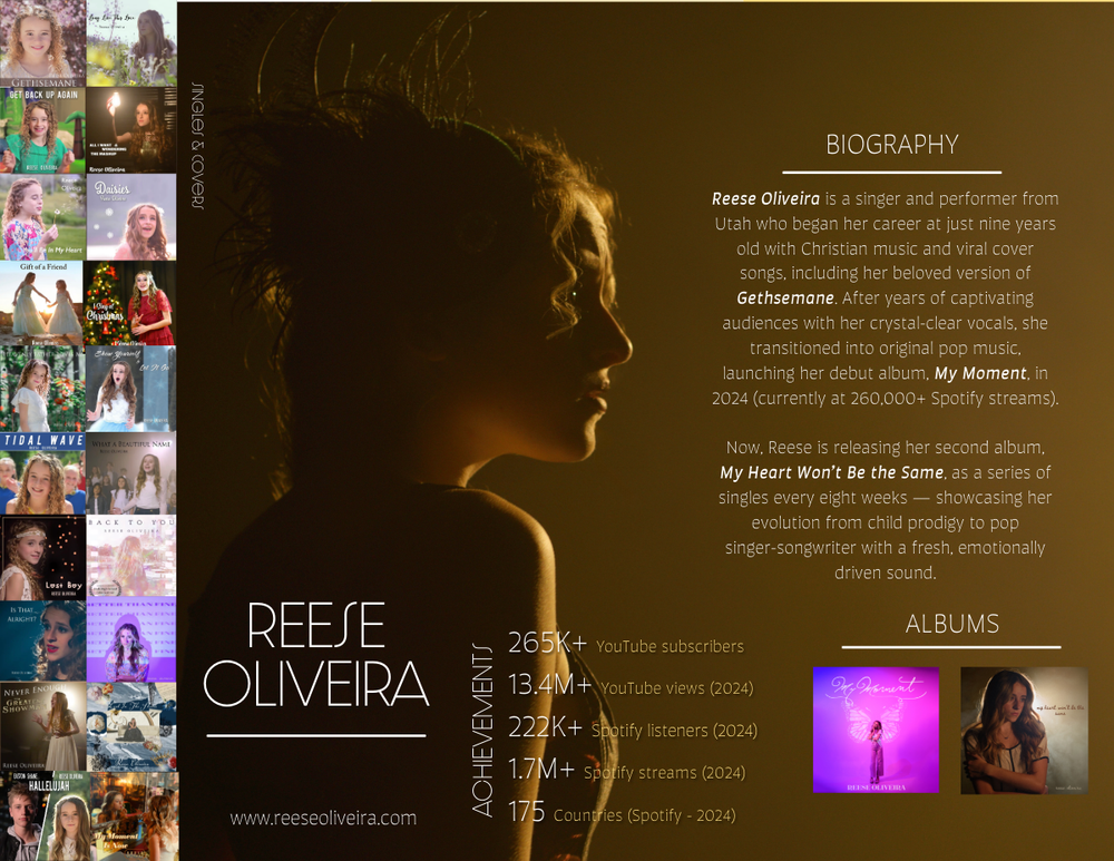 Reese Oliveira EPK one sheet May 2025