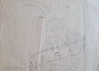 The First Step - Jeffry R. Rothrock - pencil sketch circa 1985
