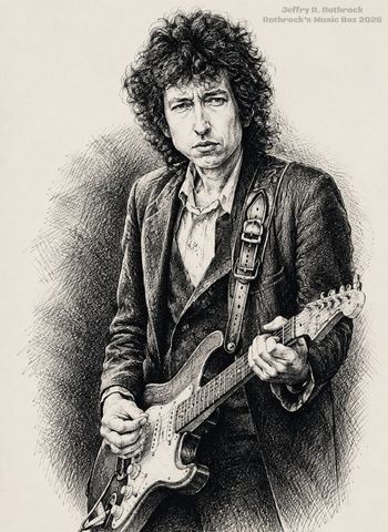 Bob Dylan - pencil- Jeffry R. Rothrock -circa 1977
