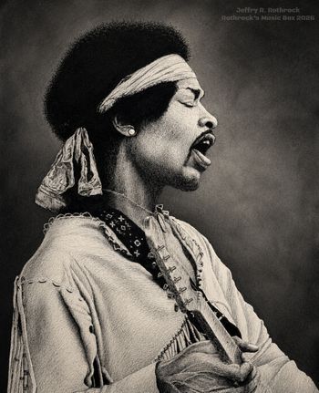 Jimi Hendrix - pencil - J. R. Rothrock - circa 1983
