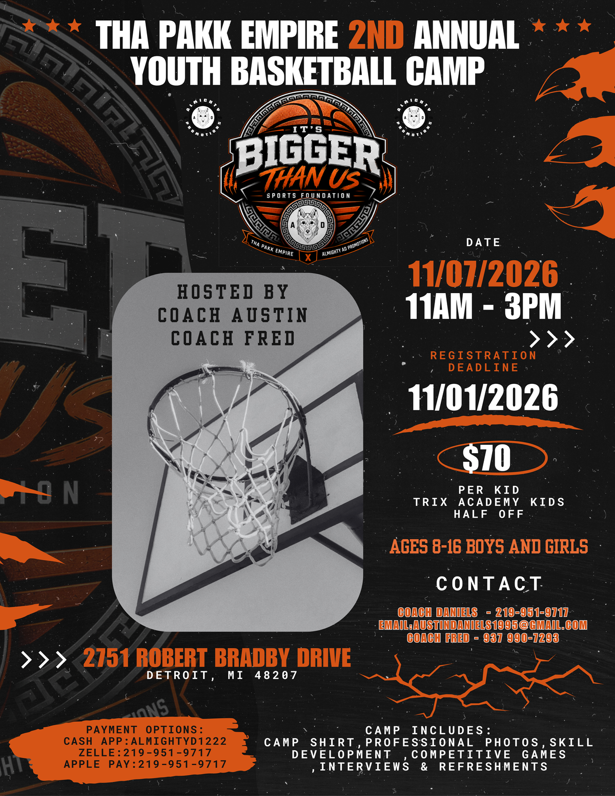 TRIX ACADEMY STUDENTS ONLY - Tha Pakk Empire 2nd Annual Youth Basketball Camp 