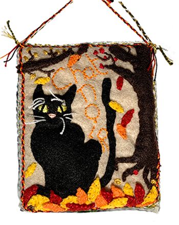 Le Chat Noir -  - Fabric Art - SOLD
