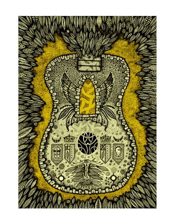 Guitar Leaf Ochre 11x17 Print
