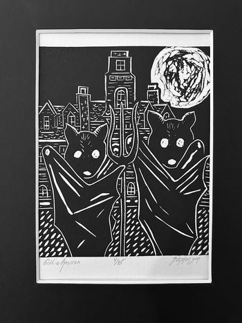 Gothic American (Linocut)

