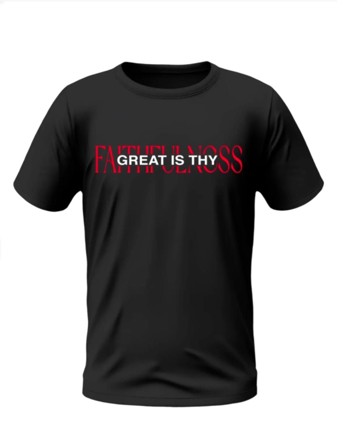 GREAT IS THY FAITHFULNESS BLACK T SHIRT