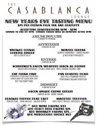 Casablanca Lounge New Year's Eve Masquerade Dinner
