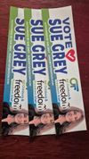3 x Bumper Stickers Sue Grey for Westcoast Tasman (inc postage) 