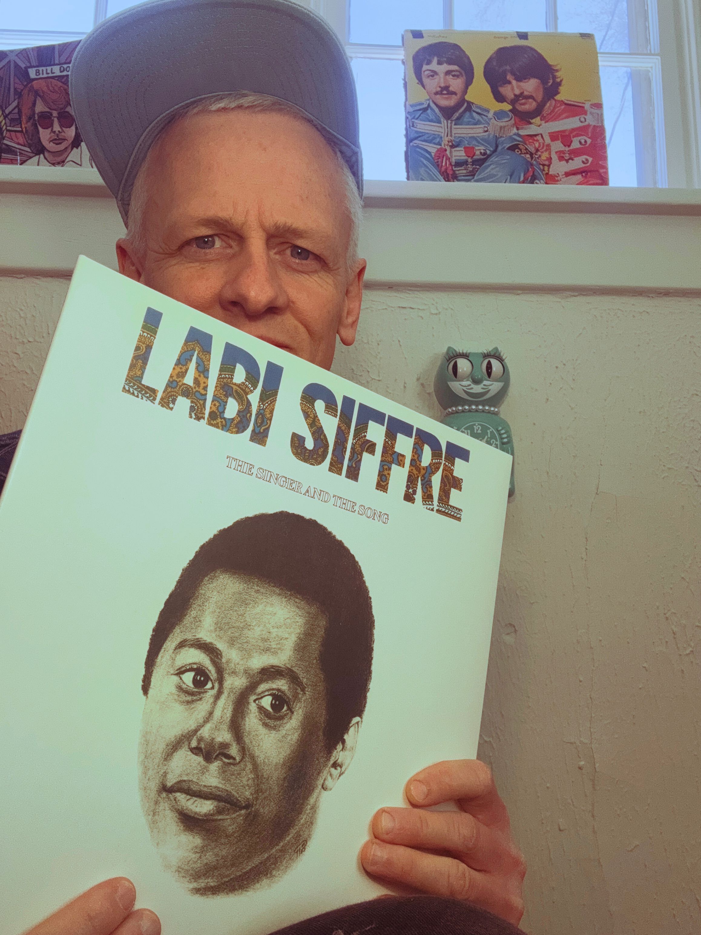 Patrick Fleming holding a Labi Siffre record