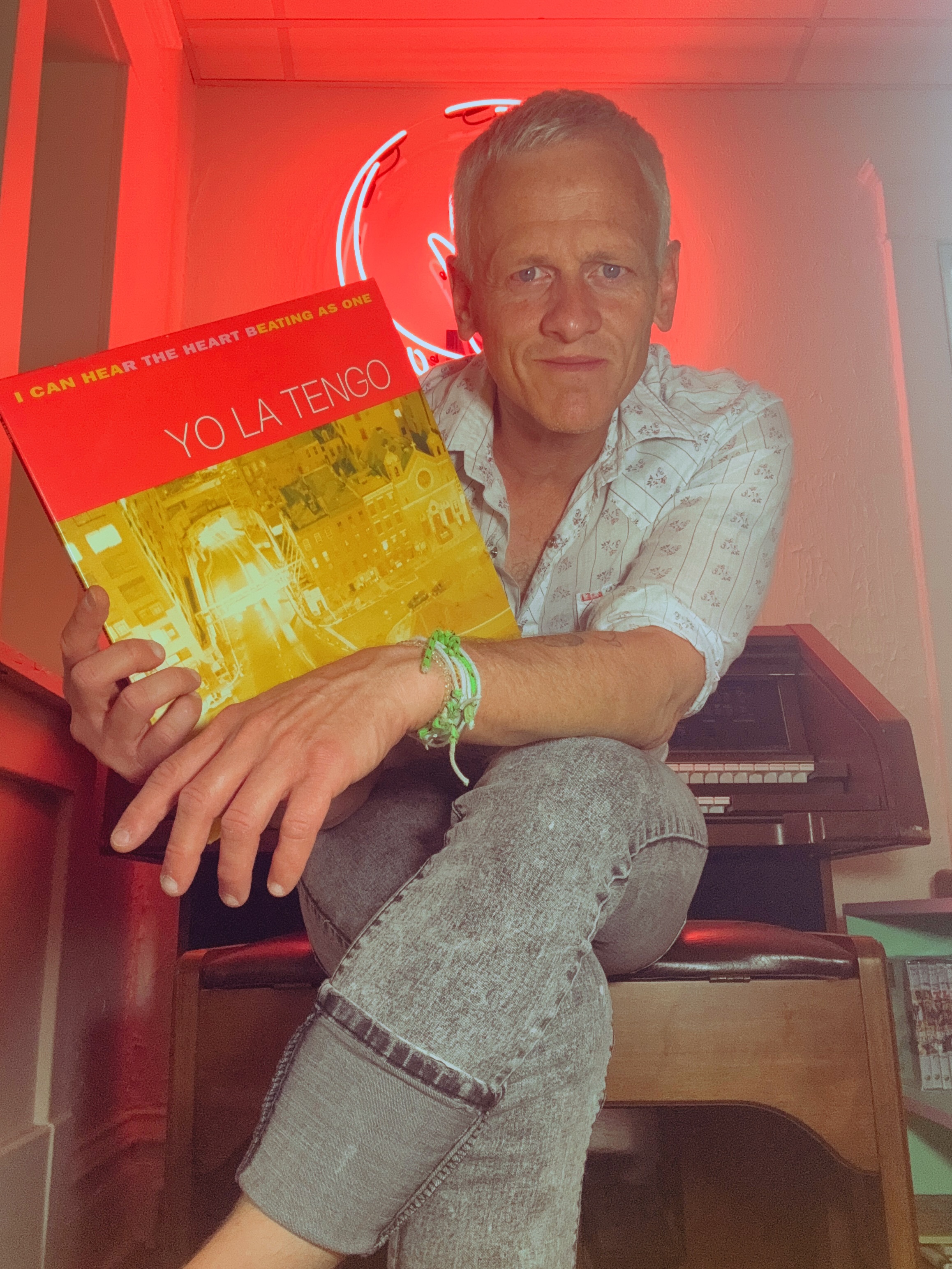 Patrick Tape Fleming Holding Yo La Tengo Records I can Hear The Heart Beating As One