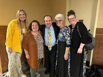 With fellow artists, the Barber Family, at NQC
