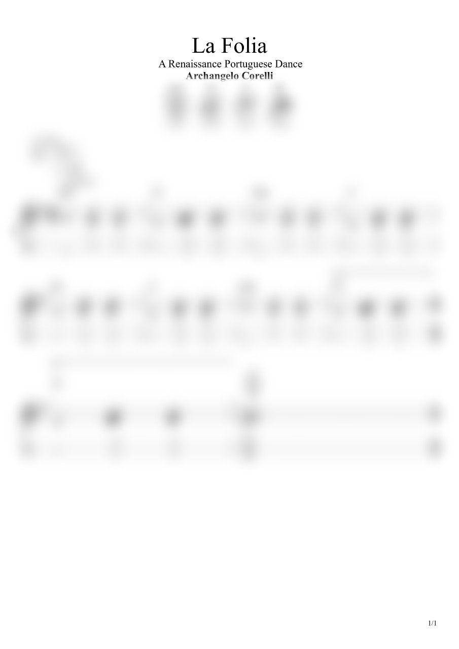 La Folia For Ukulele