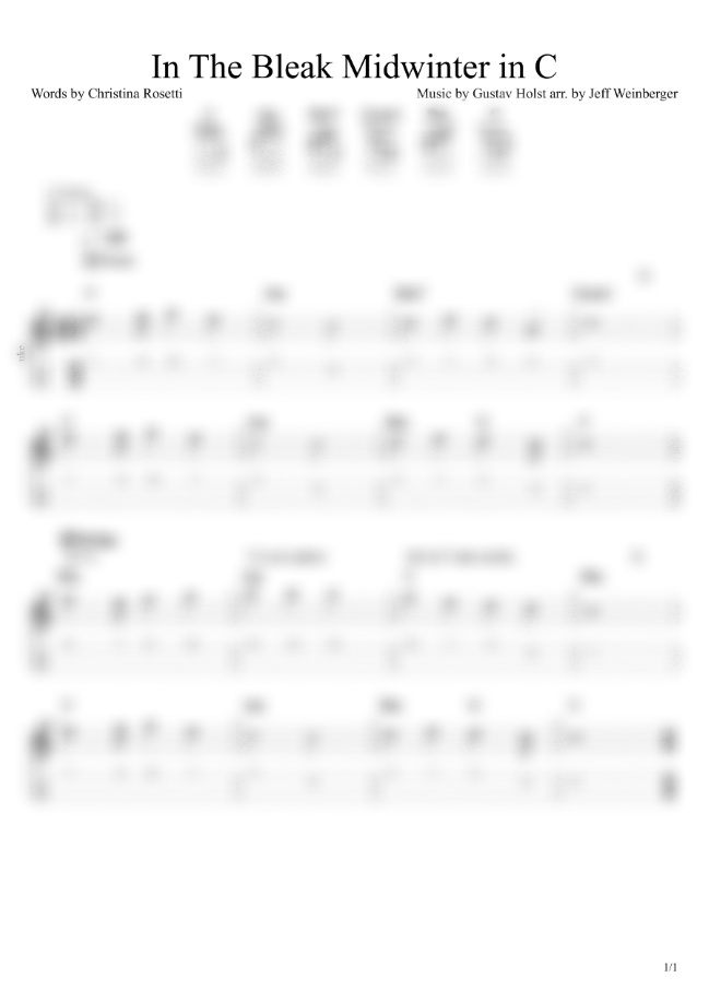 In The Bleak Midwinter Chord Melody Uke