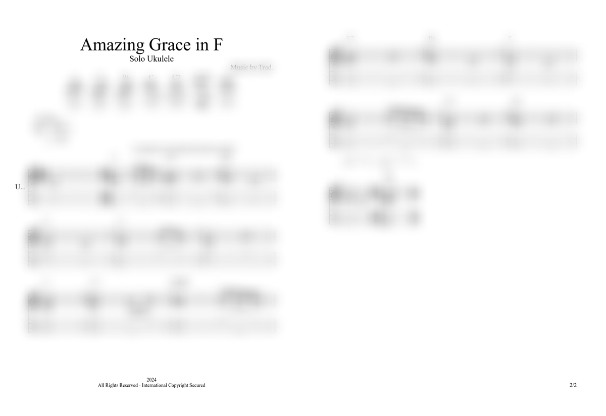 Amazing Grace For Solo Ukulele