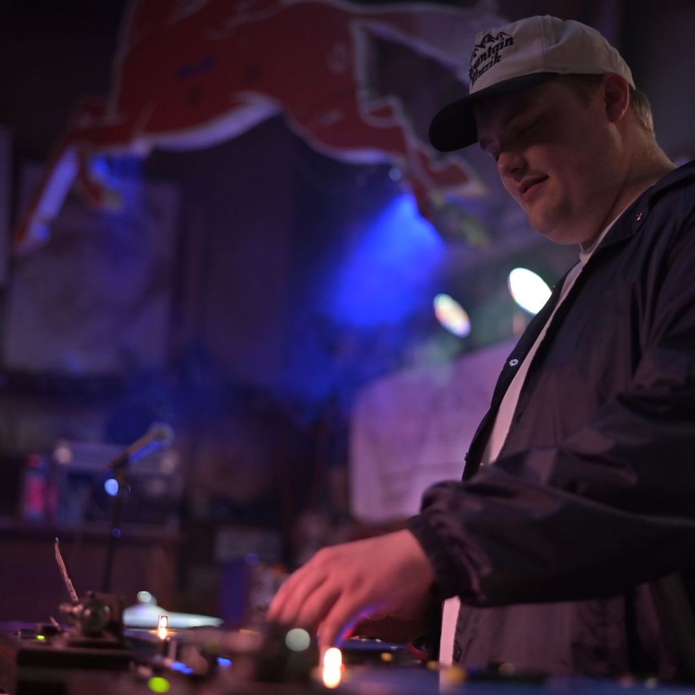Mellow on the turntables at the Filling Station in Bozeman, MT.