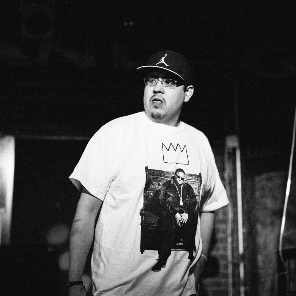 C. Boy on stage, examining his audience while on stage.