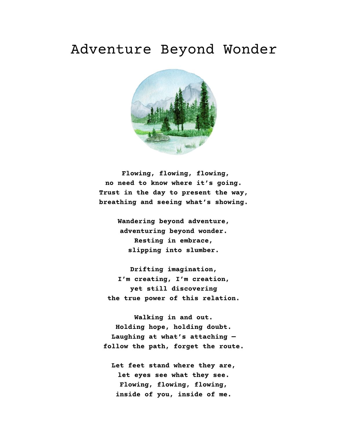 Adventure Beyond Wonder Poem